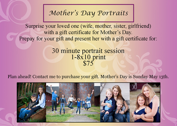 Mother's Day Portrait Sale